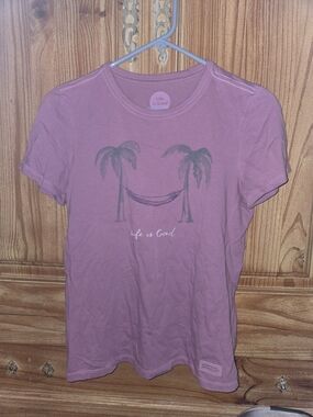 Life is Good Mauve Palm Tree Hammock Tee